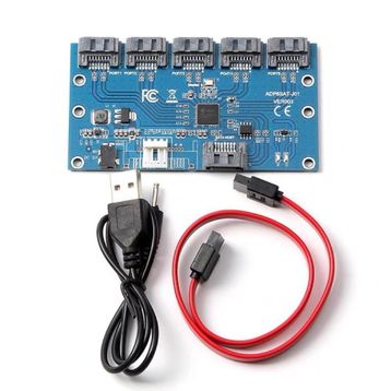 Alfais 5136 1 to 5 Sata Port 4 Çoklu Hub Çoklayıcı Switch Adaptör Splitter Kart Çevirici