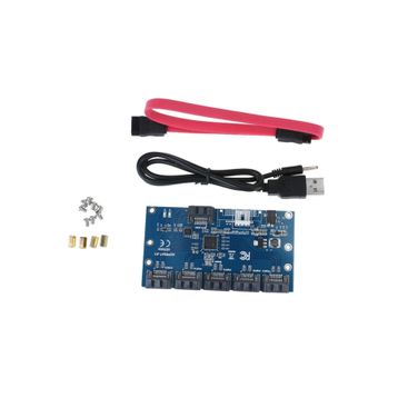 Alfais 5136 1 to 5 Sata Port 4 Çoklu Hub Çoklayıcı Switch Adaptör Splitter Kart Çevirici