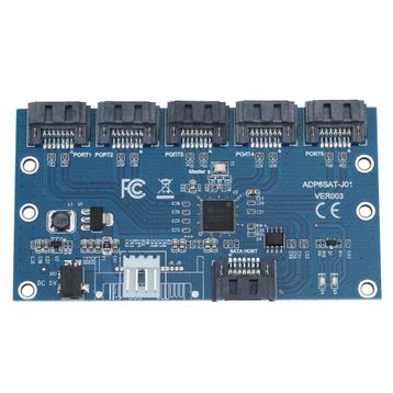 Alfais 5136 1 to 5 Sata Port 4 Çoklu Hub Çoklayıcı Switch Adaptör Splitter Kart Çevirici