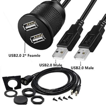 Alfais 5151 Çoklayıcı HUB Araç İçi Kontrol Paneli Uzatma USB Ek Kablosu