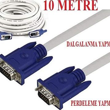 Alfais AL-4630 Vga To Vga 10 m Bilgisayar Laptop Projeksiyon Bağlantı Kablosu