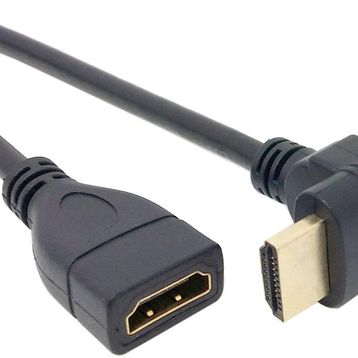 Alfais AL-4666 HDMI Dişi Erkek Uzatma 90 Derece 50 cm Dirsek Kablosu