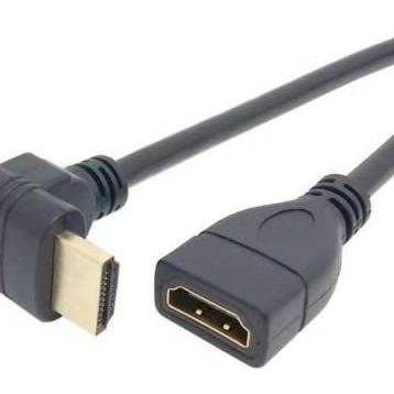 Alfais AL-4666 HDMI Dişi Erkek Uzatma 90 Derece 50 cm Dirsek Kablosu