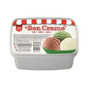 Algida 1500 ml Boncremo Kakao Vanilya Fıstık Dondurma