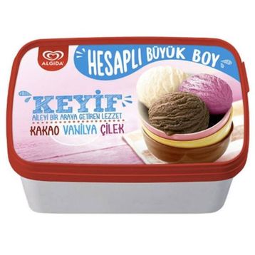 Algida Keyif Keyif Kakao Çilek Vanilya Kakao 1400 ml Dondurma