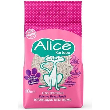 Alice 10 kg 11.5 lt Kalın ve Beyaz Taneli Topaklaşan Pudra Kokulu Kedi Kumu