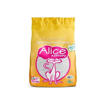 Alice 10 kg 11.5 lt Kalın ve Beyaz Taneli Topaklaşan Pudra Kokulu Kedi Kumu