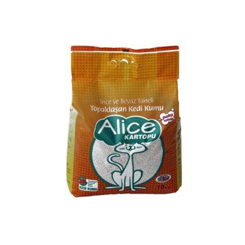 Alice Kartopu 10 kg Kalın ve Beyaz Taneli Topaklaşan Pudra Kokulu Kedi Kumu