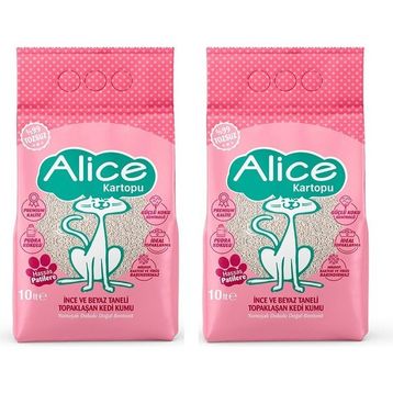 Alice Kartopu İnce Taneli Pudra Kokulu 2x10 lt Kedi Kumu