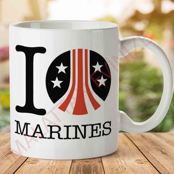 Aliens I Heart Marines Baskılı Kupa