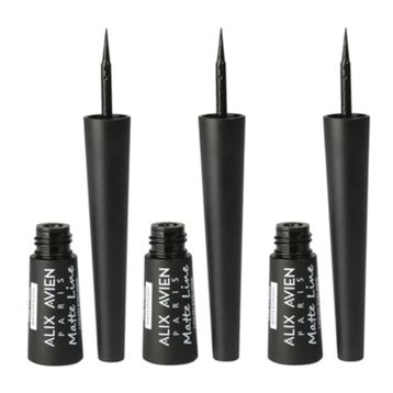 Alix Avien Matte Line Waterproof Çabuk Kuruyan Siyah 3 Adet Eyeliner