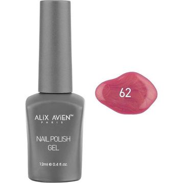 Alix Avien Nail Uv Gel Polish 62 12 ml Işıltılı Koyu Pembe Kalıcı Oje