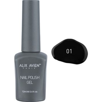 Alix Avien UV Kalıcı 01 Siyah Jel Oje