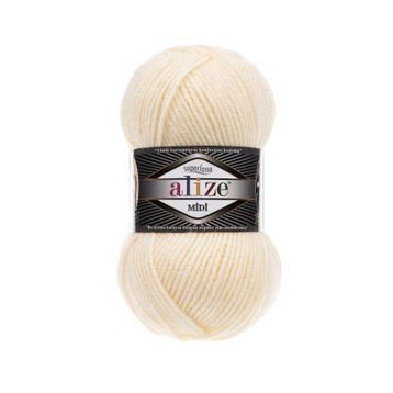 Alize 01 krem 5'li Süperlana Midi El Örgü İpi