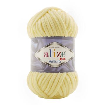 Alize 013 Açık Sarı 100 gr Velluto El Örgü İpi