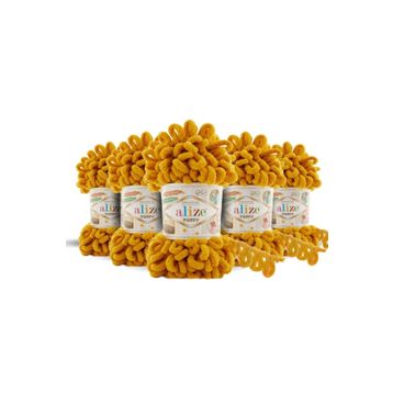 Alize 02 Hardal 100 gr 5'li Puffy El Örgü İpi