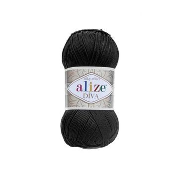 Alize 060 Siyah Diva El Örgü İpi