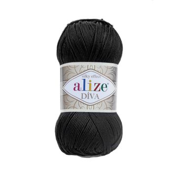 Alize 060 Siyah Diva El Örgü İpi