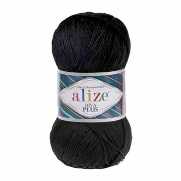 Alize 060 Siyah Diva El Örgü İpi