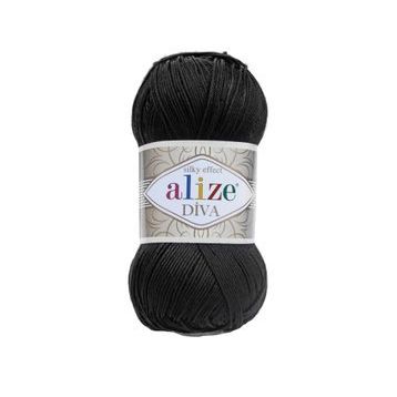 Alize 060 Siyah Diva El Örgü İpi