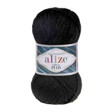 Alize 060 Siyah Diva El Örgü İpi
