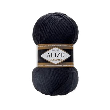 Alize 060 Siyah Lanagold El Örgü İpi