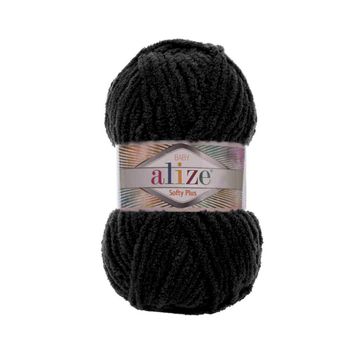 Alize 060 Siyah Softy Plus El Örgü İpi