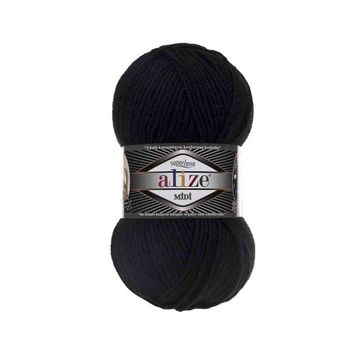 Alize 060 Siyah Superlana Midi El Örgü İpi