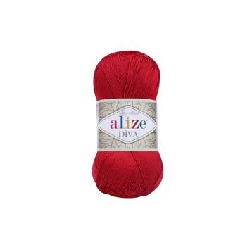 Alize 106 Kırmızı 5'li Diva El Örgü İpi