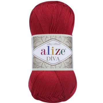 Alize 106 Kırmızı Diva El Örgü İpi