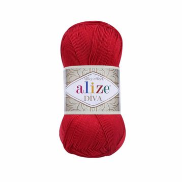 Alize 106 Kırmızı Diva El Örgü İpi
