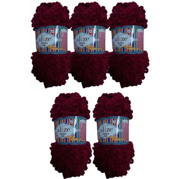 Alize 107 vine 5'li Puffy Fine El Örgü İpi