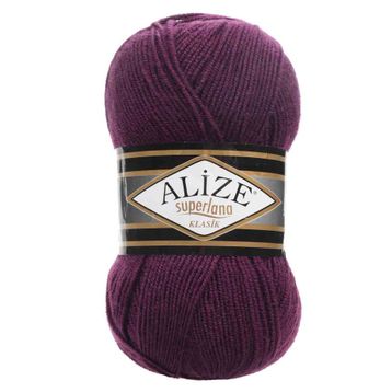Alize 111 Mürdüm Superlana Klasik 100 gr El Örgü İpi