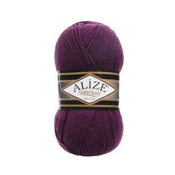 Alize 111 Mürdüm Superlana Klasik 100 gr El Örgü İpi