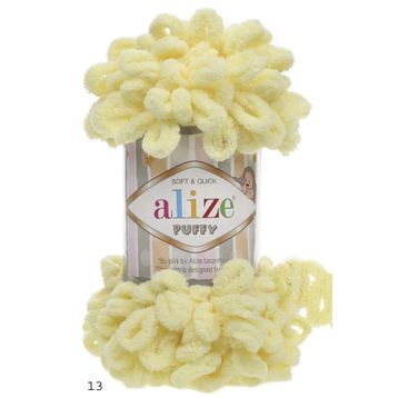Alize 13 Açık Sarı 5'li Puffy El Örgü İpi
