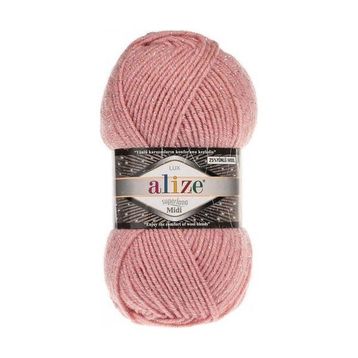 Alize 161 pudra 5'li Angora Gold Simli El Örgü İpi
