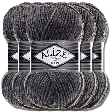 Alize 182 Orta Gri Melanj Superlana Maxi Örgü İpi