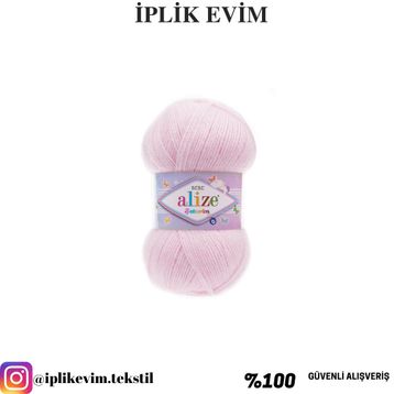 Alize 185 Açık Pembe Şekerim Bebe El Örgü İpi