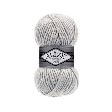 Alize 208 açık Gri Melanj 5'li Süperlana Maxi El Örgü İpi