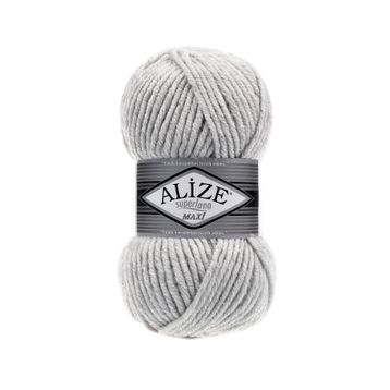Alize 208 açık Gri Melanj 5'li Süperlana Maxi El Örgü İpi