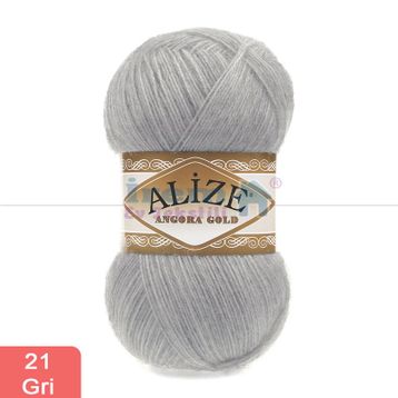 Alize 21 gri 5'li Angora Gold El Örgü İpi