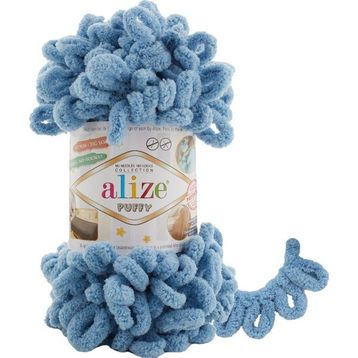 Alize 280 Puffy Orta Mavi 100 gr Örgü İpi