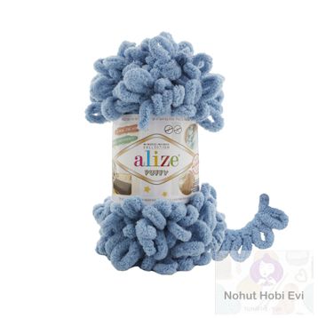 Alize 280 Puffy Orta Mavi 100 gr Örgü İpi
