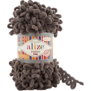 Alize 305 kahve 5'li Puffy Fine El Örgü İpi