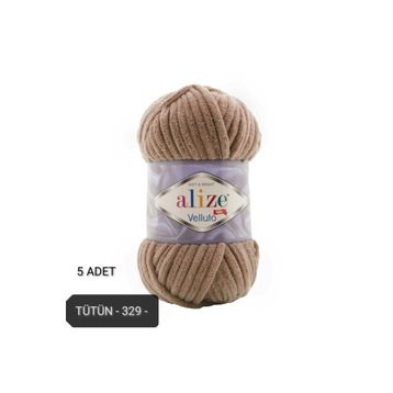 Alize 329 Tütün 5'li Velluto El Örgü İpi