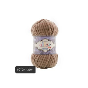 Alize 329 Tütün Velluto 100 gr El Örgü İpi
