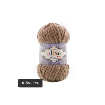 Alize 329 Tütün Velluto 100 gr El Örgü İpi