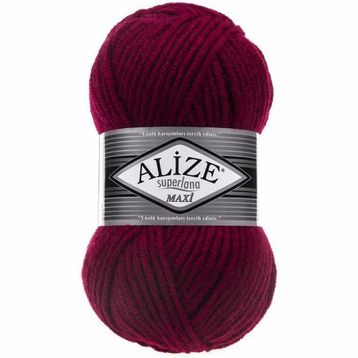 Alize 390 Vişne Superlana Maxi Örgü İpi