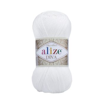 Alize 55 Beyaz 5'li Diva El Örgü İpi