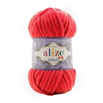 Alize 56 kırmızı 5'li Velluto El Örgü İpi